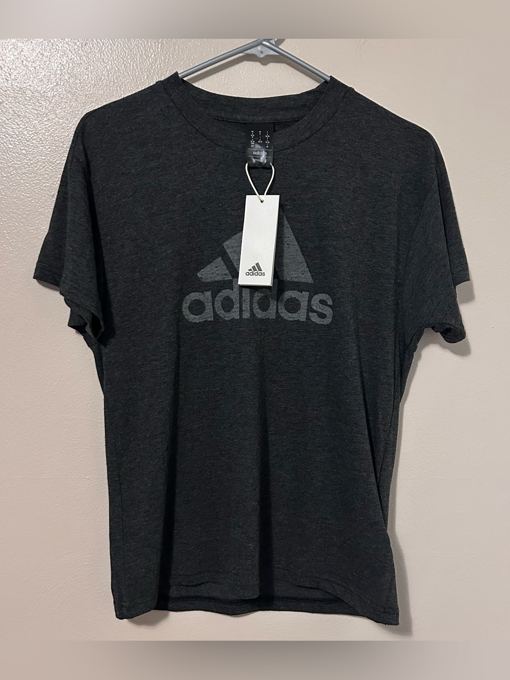 adidas Women’s Dark Gray Logo Short Sleeve Tee